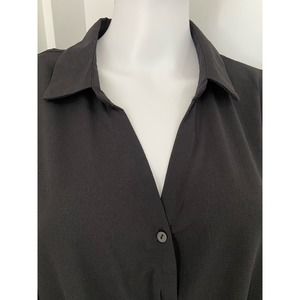 Zac and Rachel Black Long-Sleeved Wrap Top, Size XL wom257